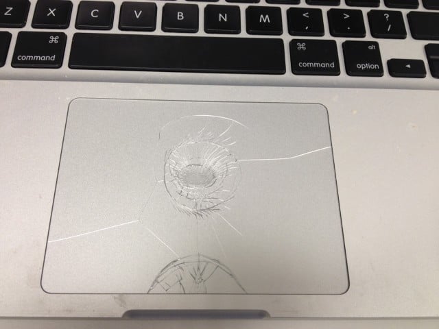 Cracked Trackpad from hard hit