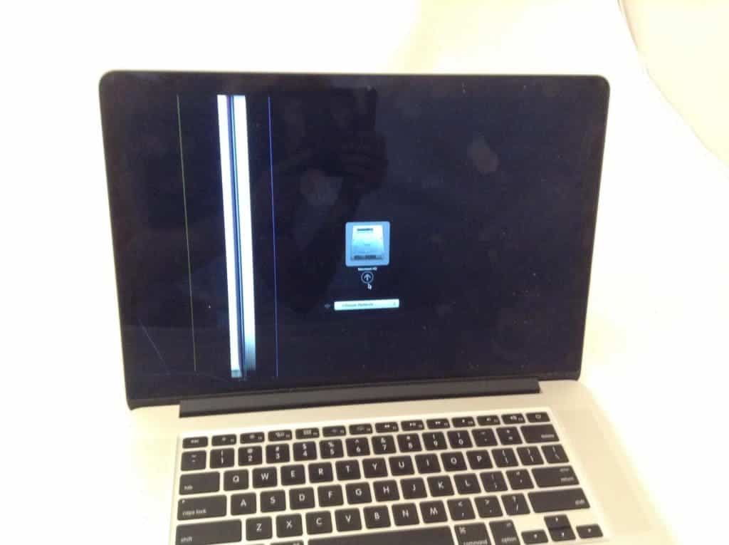 MacBook Pro with vertical lines on left side