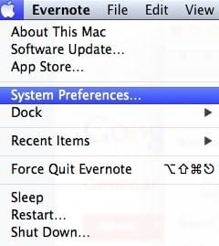 Selecting System Preferences