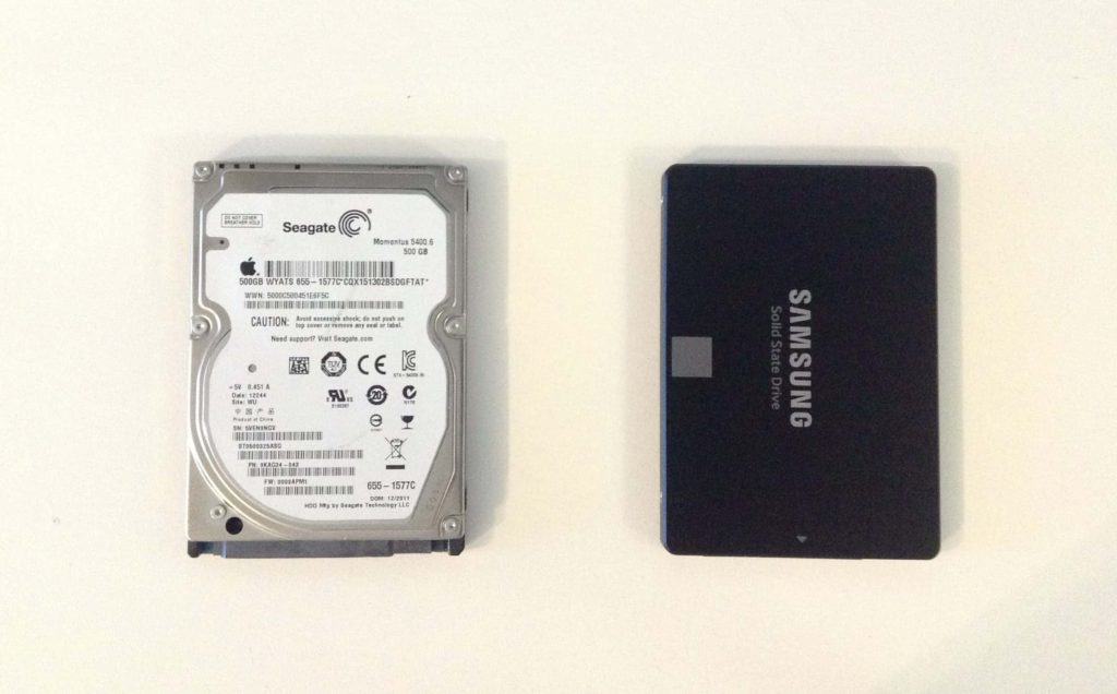 SSD and Hard Drive side by side