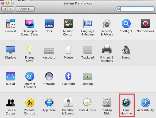 Time Machine In System Preferences